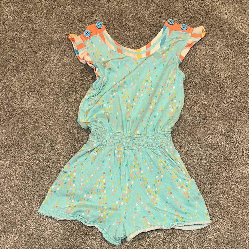 Kids Aqua Patterned Romper Matilda Jane